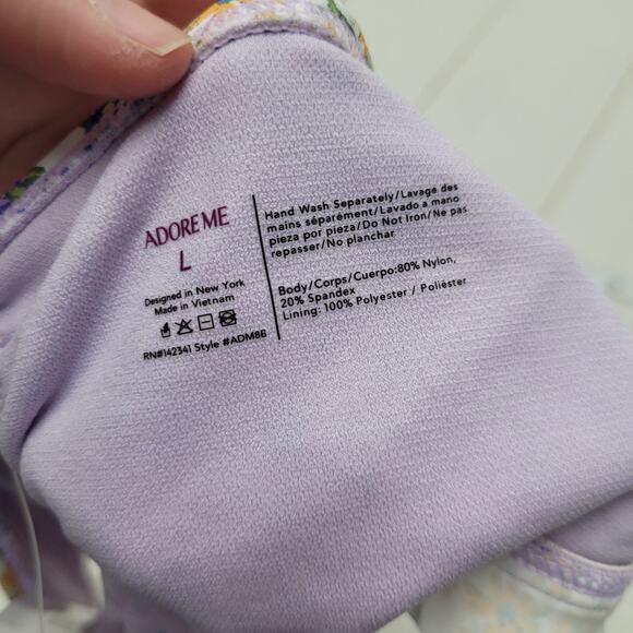 Adore Me Tiffany contour bikini bottoms cheeky ruffle floral print - Picture 6 of 8